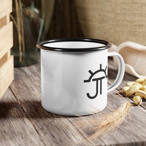 CUSTOM CATTLE BRAND Enamel Camp Cup Rustic Western Livestock Brand Mug Cowboy Rancher Unique Gift Idea Personalized Metal Ranching Glass