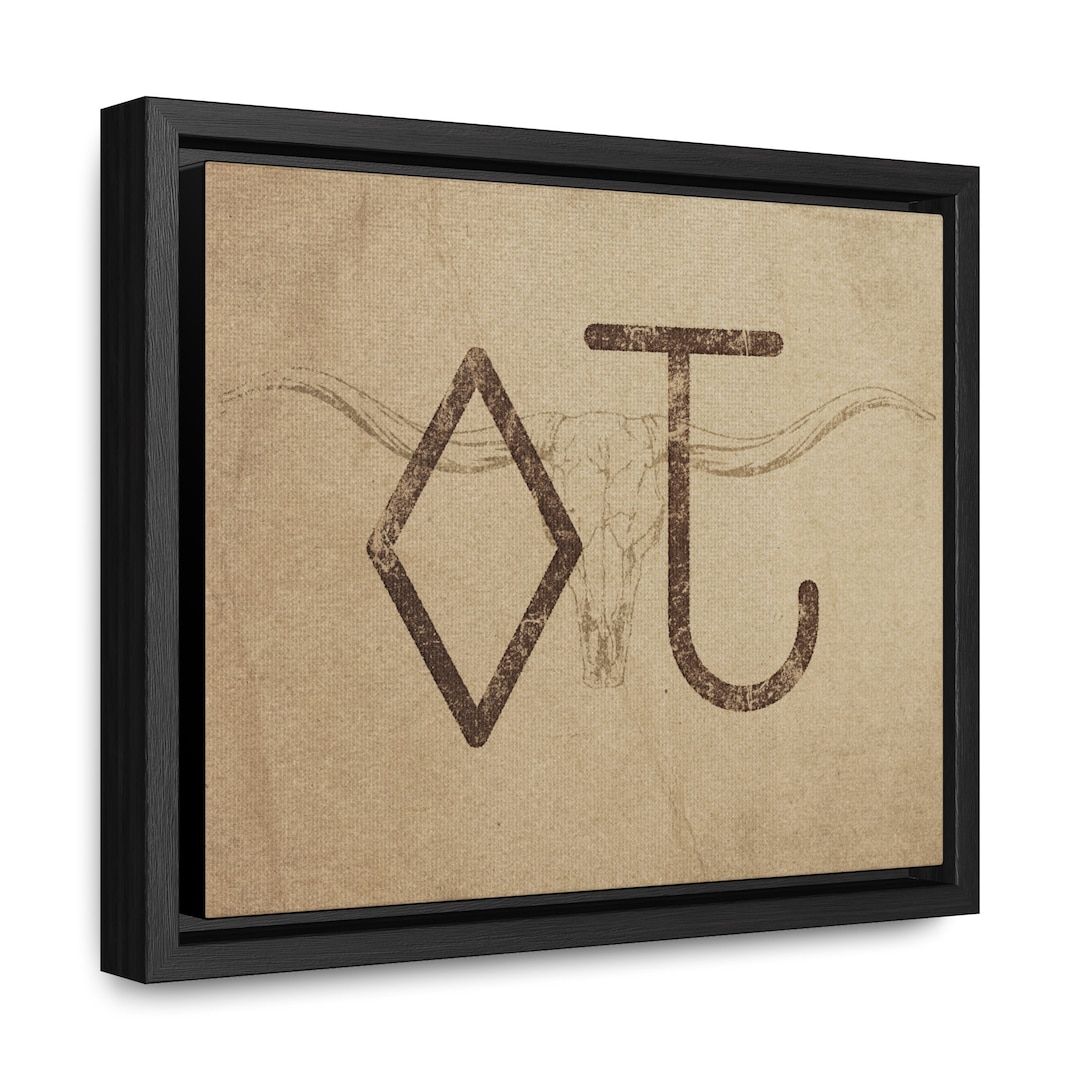 CUSTOM CATTLE BRAND Framed Canvas Vintage Paper Texture Western Wall ...