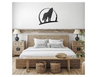Arte De Pared Circular: Coyote Aullando – Estilo Arizona, 12 Pulgadas, Enchapado En Cobre