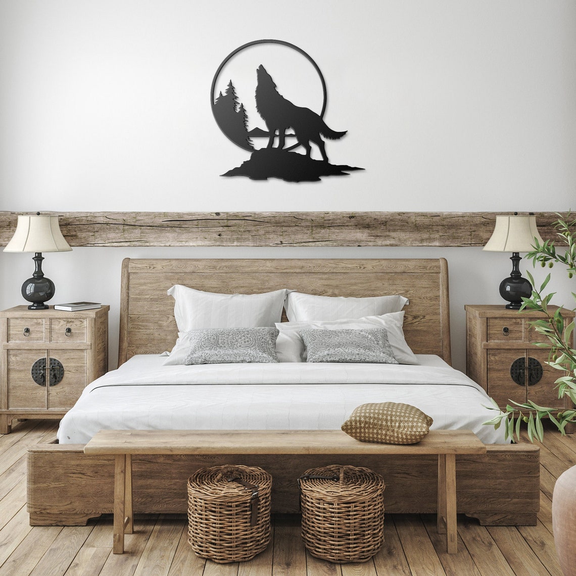 Howling Coyote Wildlife Metal Wall Decor Sign Cutout Lodge Cabin ...