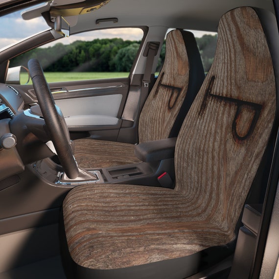 CUSTOM BRAND Burned Wood Seat Covers Universal Fit Bucket Seat Cover Rustic Country Western Truck Seat Cover for Ranchers and Cowboy Etsy