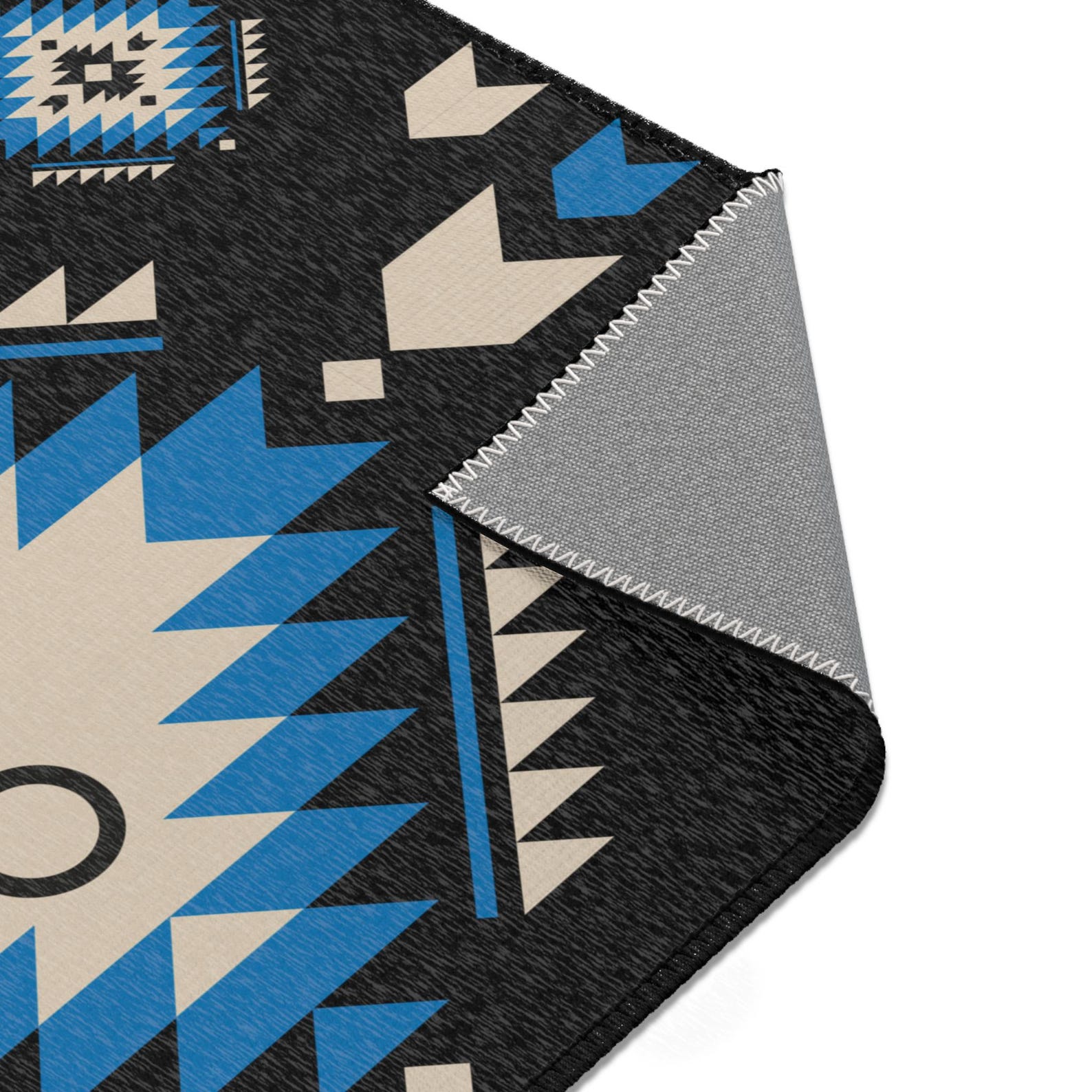 Tan Aztec Rug Black Tan Blue Aztec Area Rug Personalized Livestock Branding Iron ...