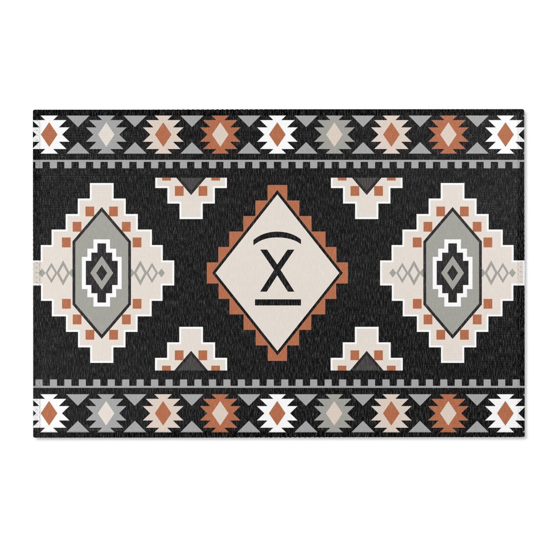 Branded Cattle Rug CUSTOM CATTLE BRAND Western Aztec Personalized Area Rugs Rustic Home ...