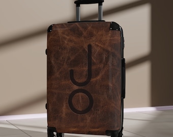 CUSTOM CATTLE BRAND Suitcase Personalized Livestock Brand Premium Suitcase Cowboy Western Branding Iron Rustic Unique Travel Bag