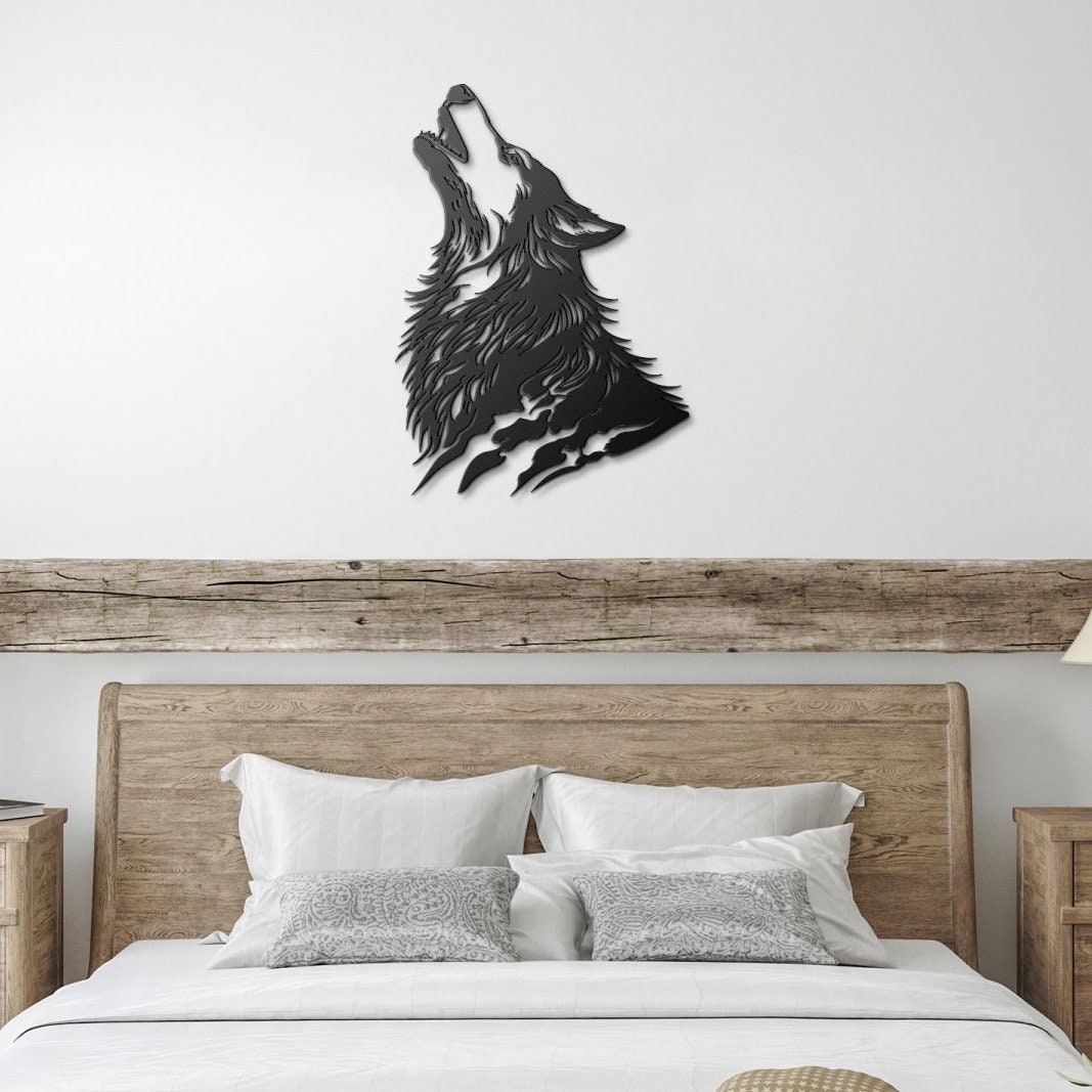 Coyote Howling at the Moon Metal Wall Artwork Coyote Hunter Gift Idea ...