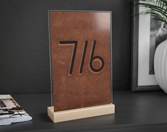 AANGEPASTE VEEMERK acryl vee branding ijzeren bord met houten standaard bureau kantoor cowboy western rustiek interieur cadeau-idee