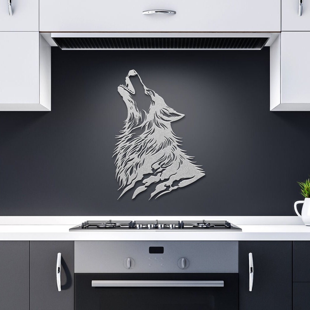 Coyote Howling at the Moon Metal Wall Artwork Coyote Hunter Gift Idea ...