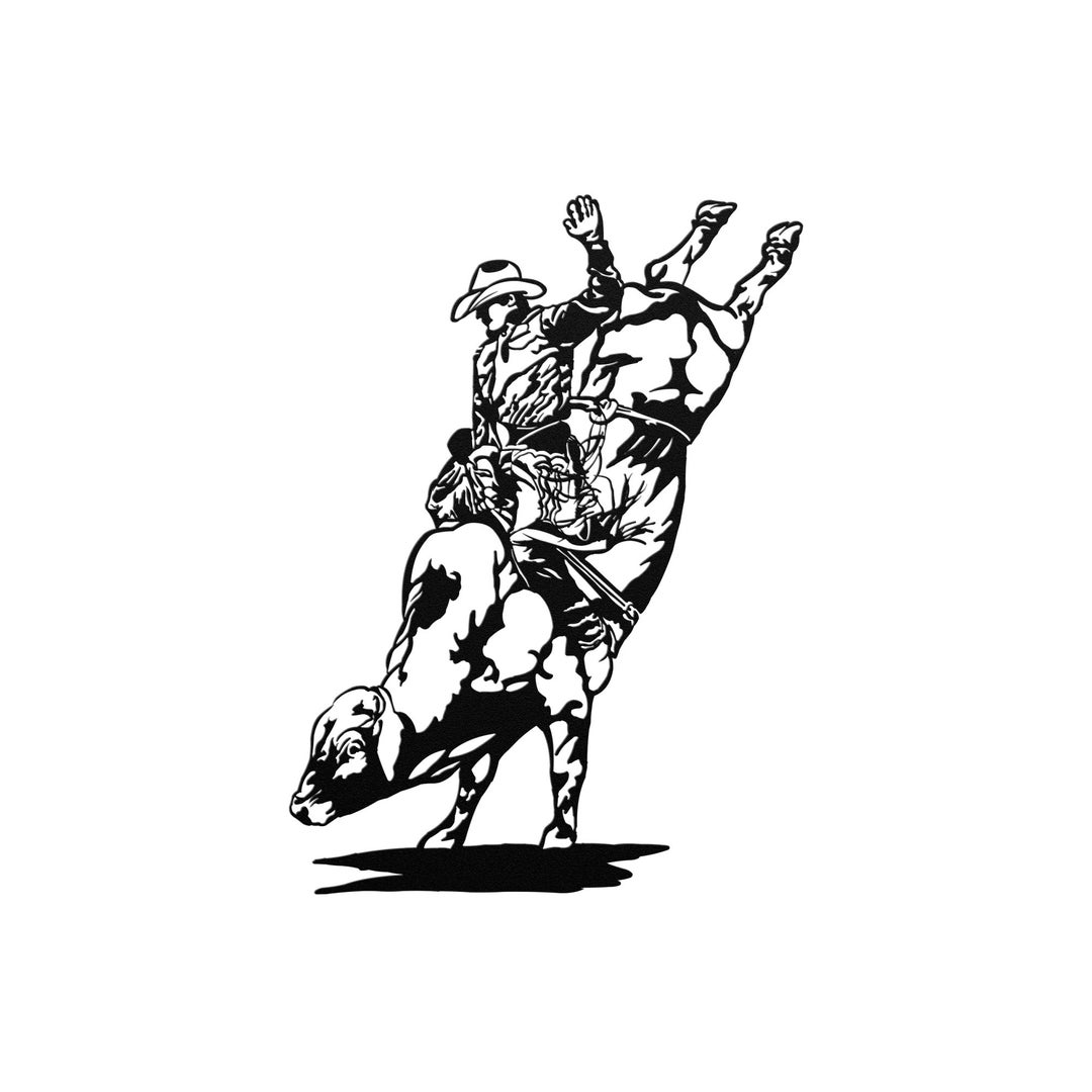 Bull Rider Rodeo Sign Powder Coated Metal Wall Decor for Western Theme ...