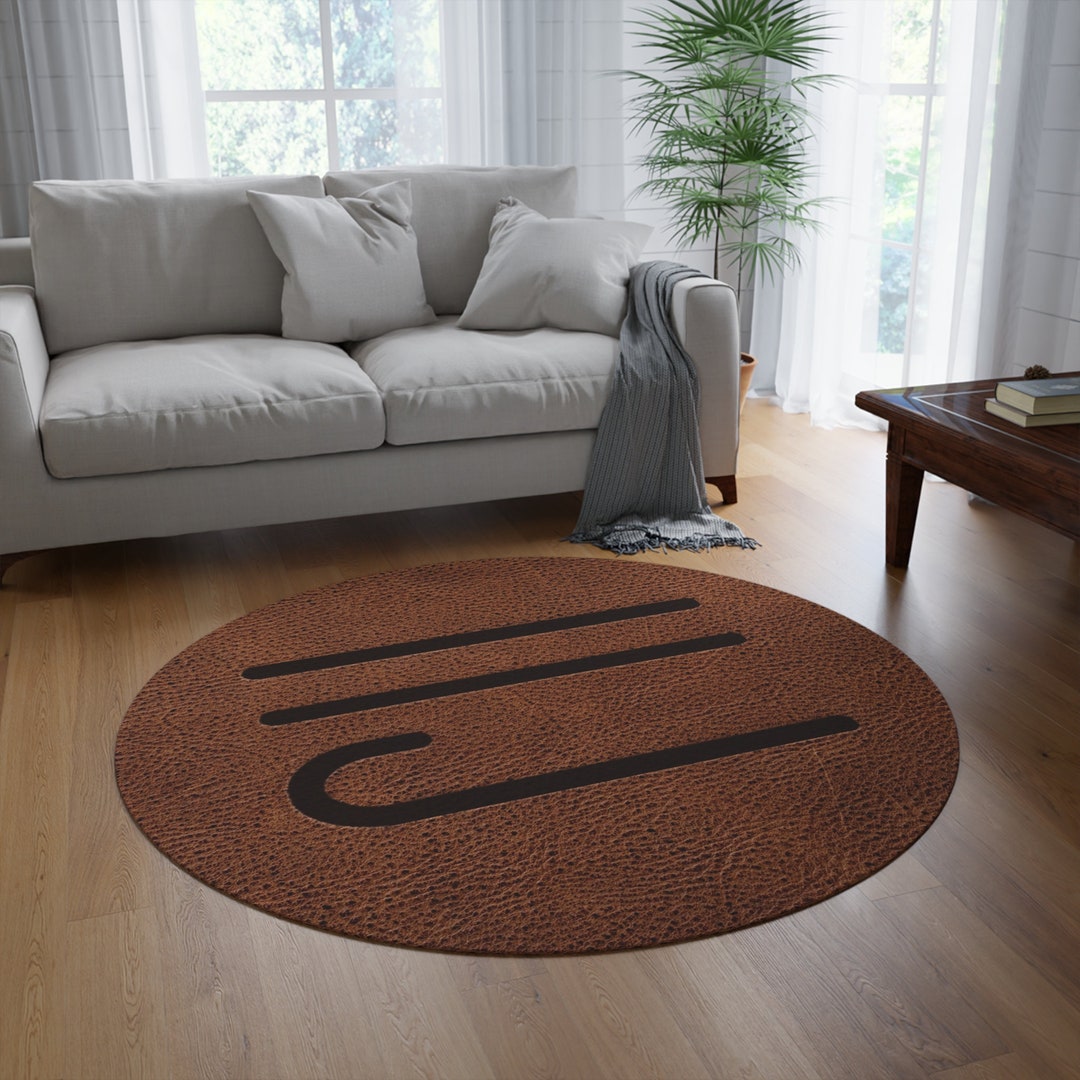 CATTLE BRAND Round Rug CUSTOM Western Rancher Living Room Area Etsy