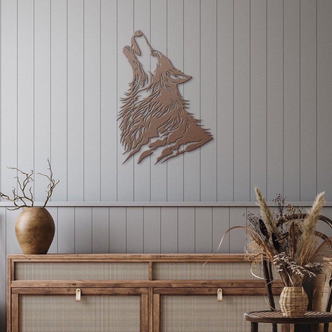 Coyote Howling at the Moon Metal Wall Artwork Coyote Hunter Gift Idea ...