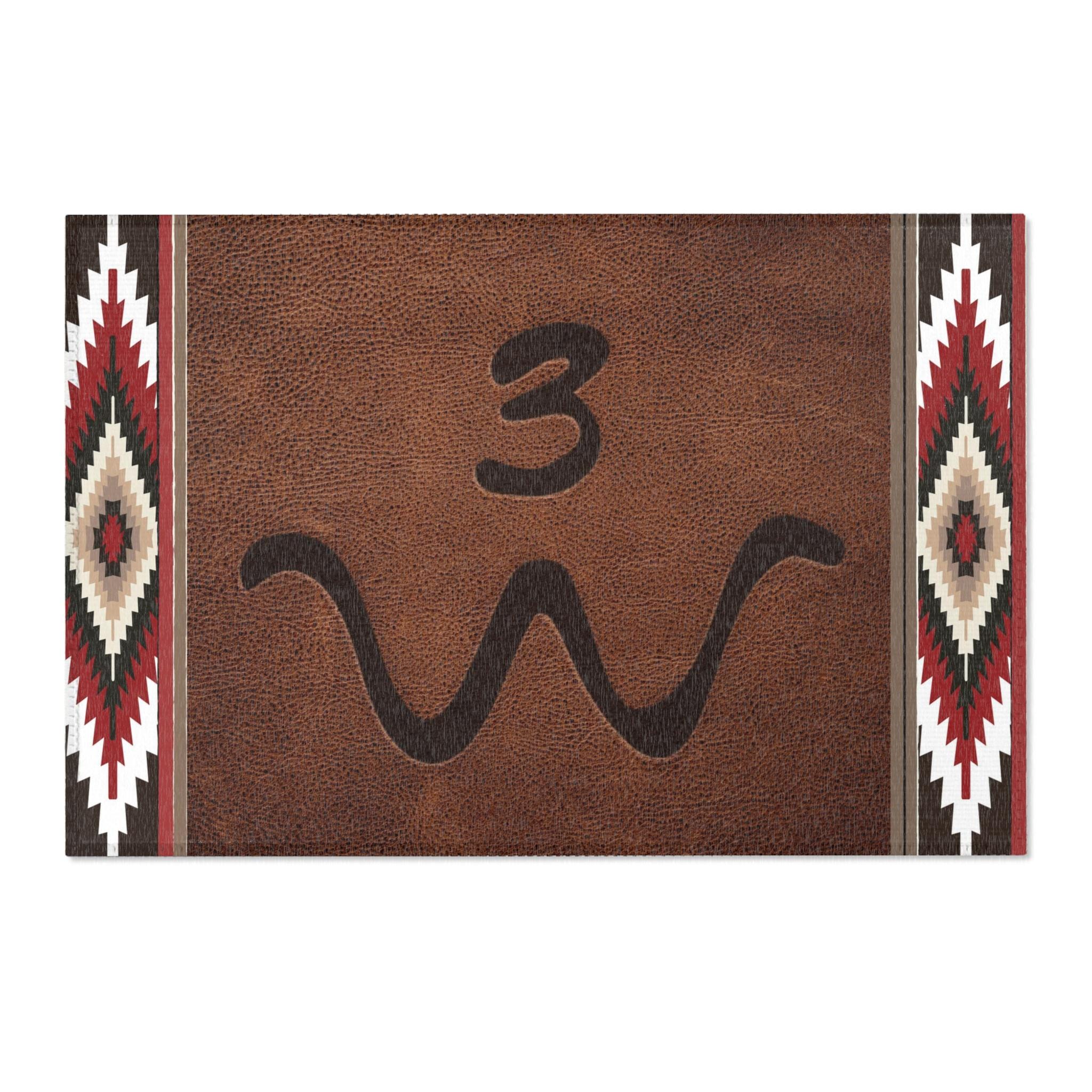 Branded Cattle Rug CUSTOM CATTLE BRAND Aztec Area Rugs Southwestern Style Branded Stamped ...
