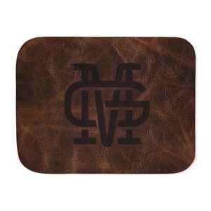 PERSONALIZED CATTLE BRAND Sherpa Blanket Boho Western Ranch Branding Iron Home Decor Livestock Producer Custom Designed Blanket image 8