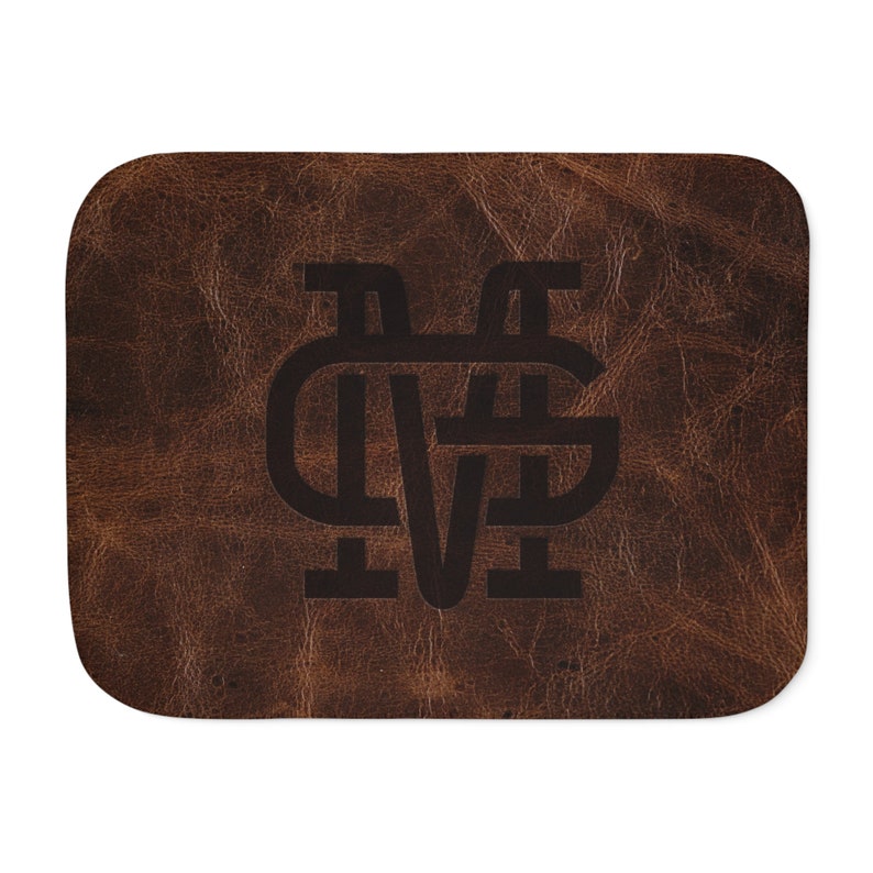 PERSONALIZED CATTLE BRAND Sherpa Blanket Boho Western Ranch Branding Iron Home Decor Livestock Producer Custom Designed Blanket image 8