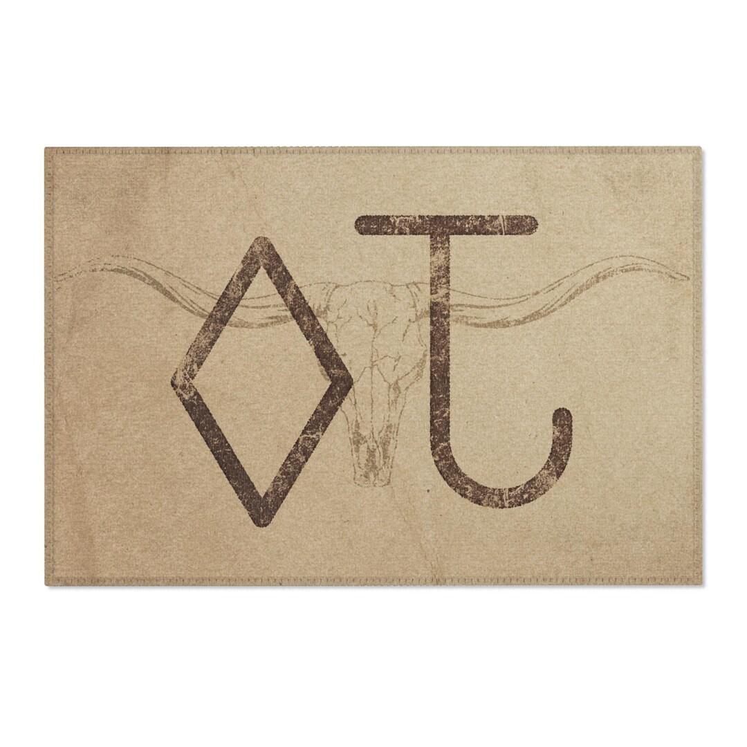 Branded Cattle Rug PERSONALIZED CATTLE BRAND Area Rug Vintage Longhorn With Livestock ...