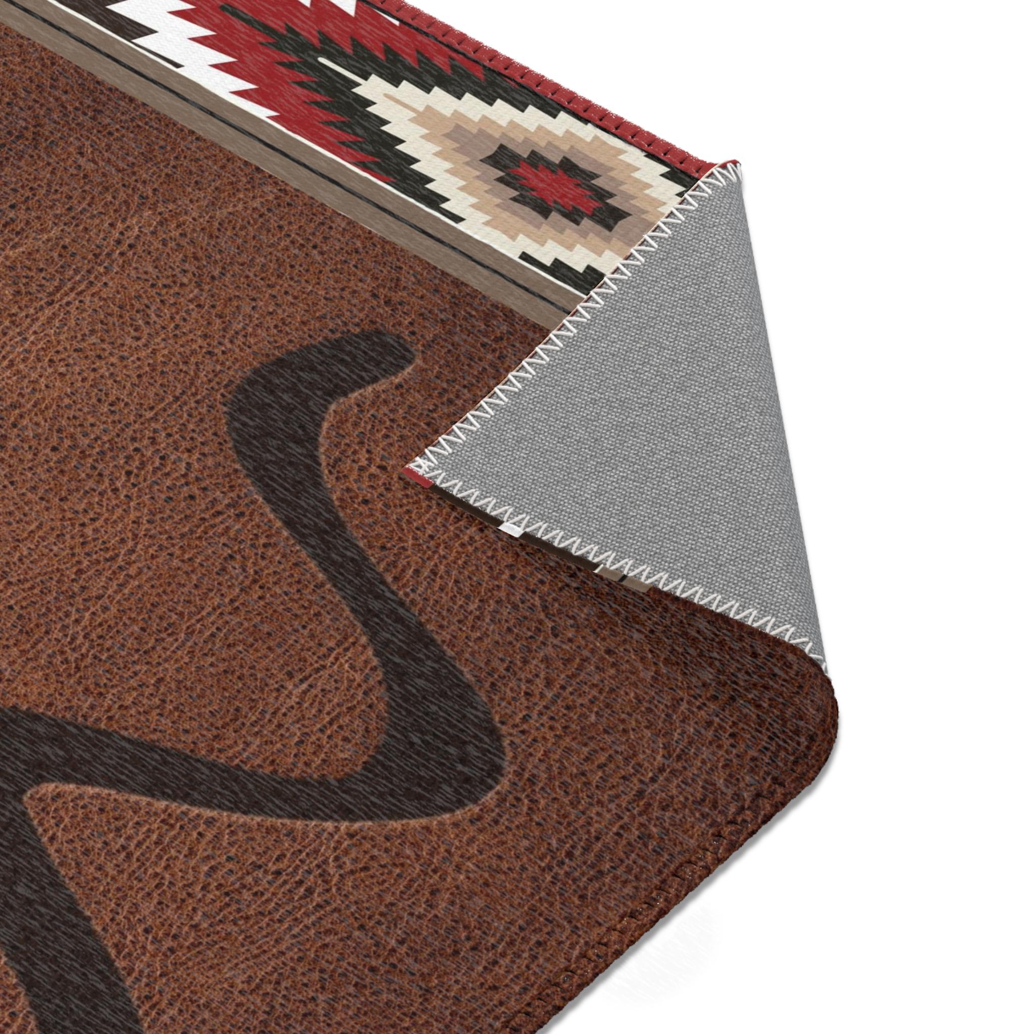 Branded Area Rugs CUSTOM CATTLE BRAND Aztec Area Rugs Southwestern Style Branded Stamped ...