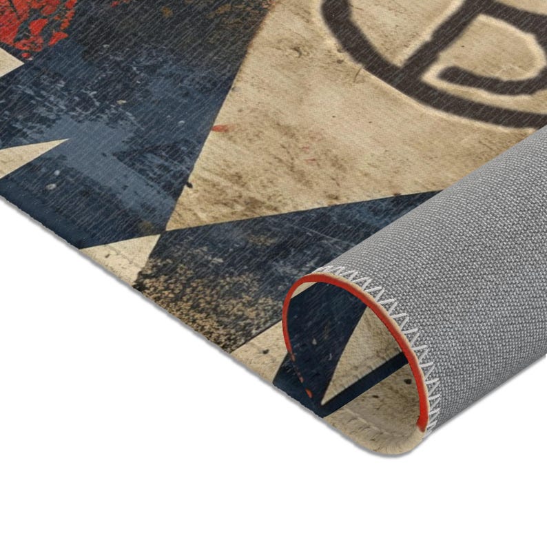 Branded Cattle Rug CUSTOM CATTLE BRAND Red and Blue Distressed Brand Area Rug Personalized ...
