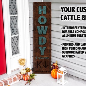 Front Door Welcome Sign Western Themed CUSTOM CATTLE BRAND Outdoor ...