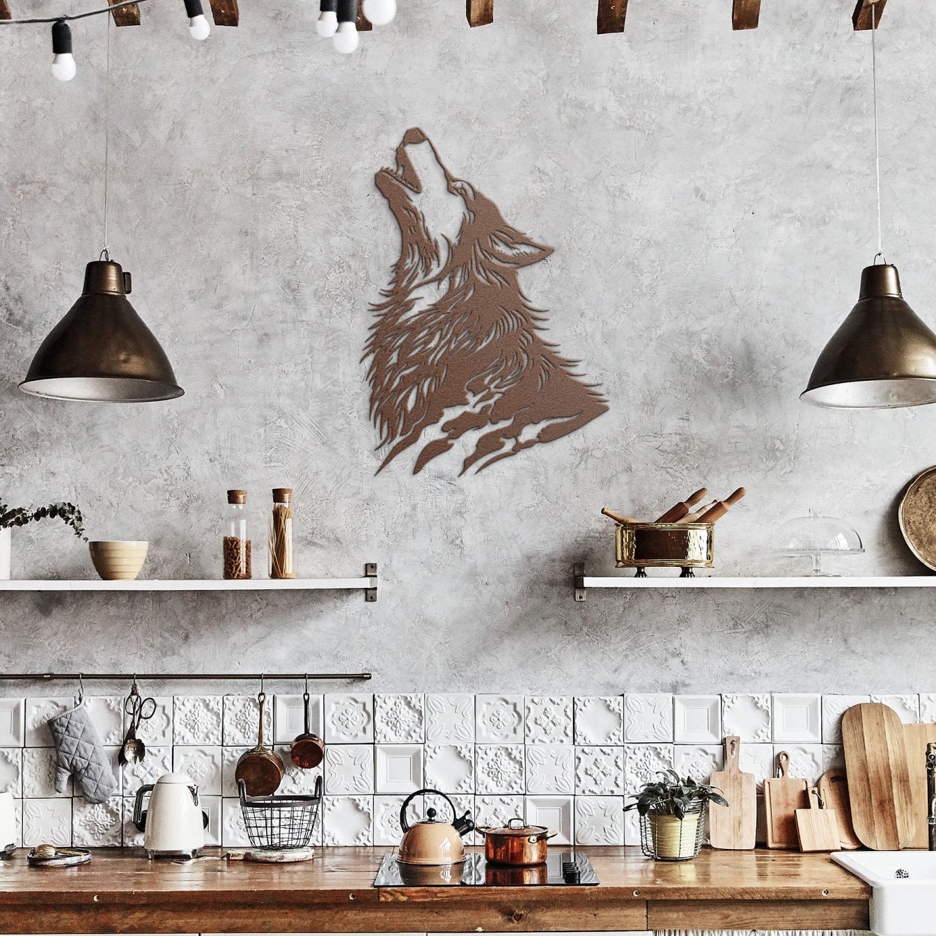 Coyote Howling at the Moon Metal Wall Artwork Coyote Hunter Gift Idea ...