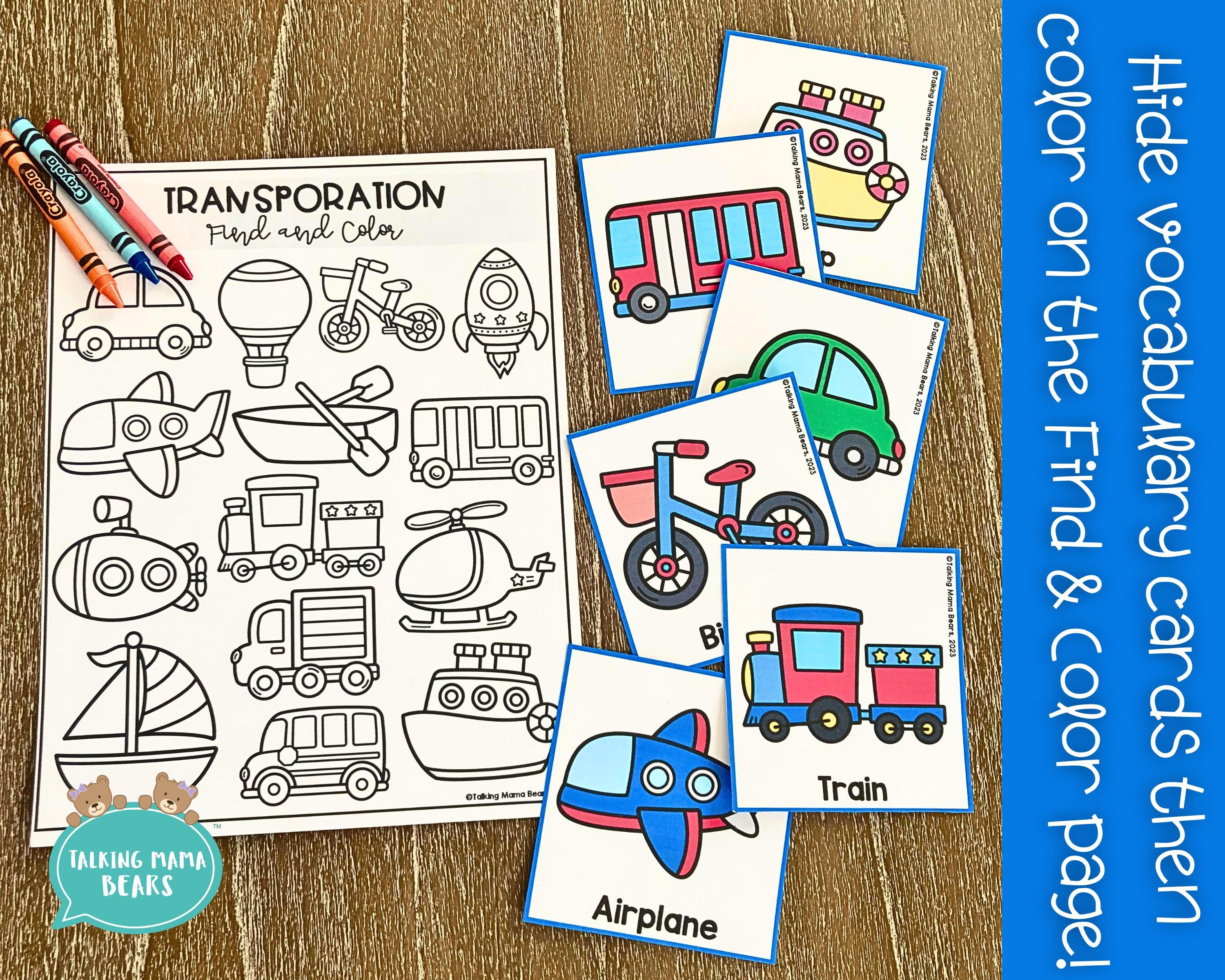 Transportation Vocabulary Scavenger Hunt Activity | Expressive ...