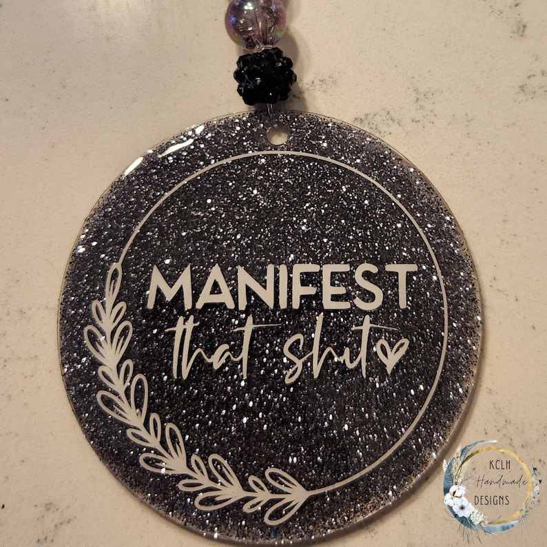 Custom Car Charm Car Mirror Decor Glitter Resin Art Mama Etsy