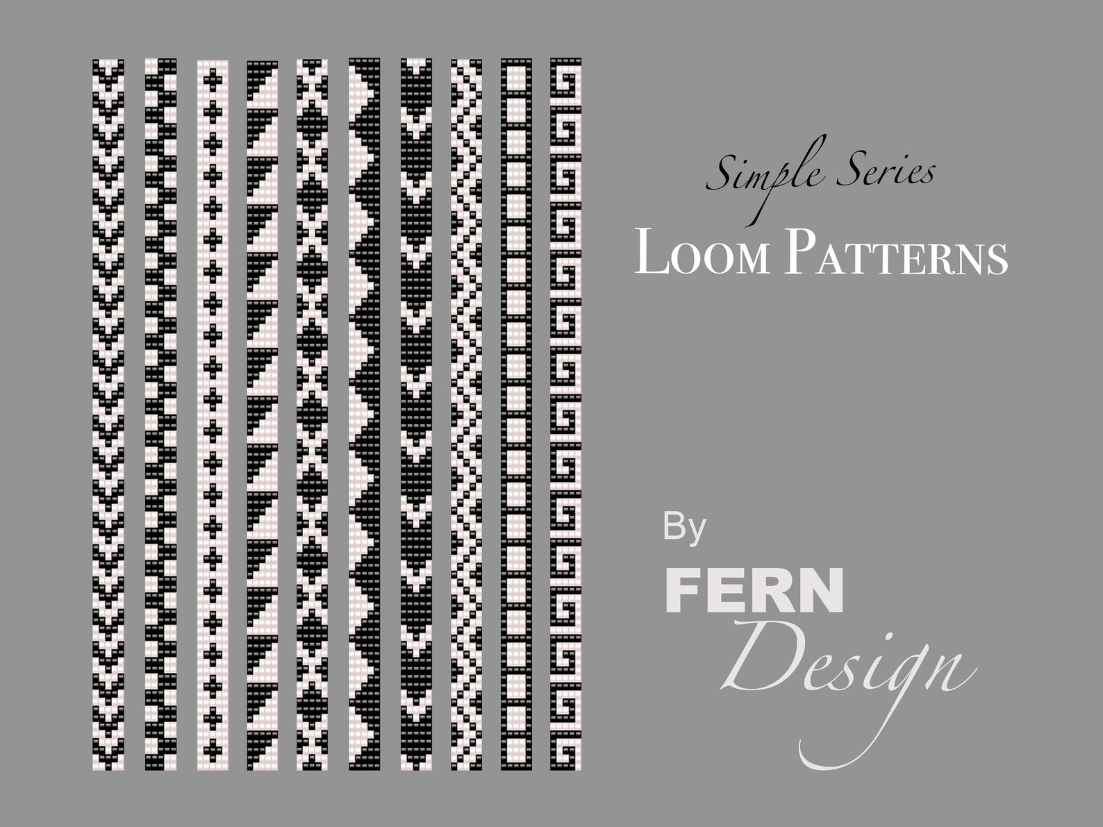 Simple Bead Loom Patterns for Beginners version 1 Thin and Twotoned