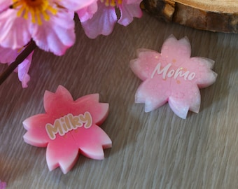 Sakura Pet Tag - personalisierte Haustier-/Hundemarke aus Harz - Haustiermarke - Katzenmarke - Haustier-ID-Marke - Haustierzubehör