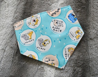 Pañuelo para mascotas Shiba Talk - Pañuelo Shiba Inu - Pañuelo reversible - Pañuelo para perro - Pañuelo para gato - Accesorios para mascotas