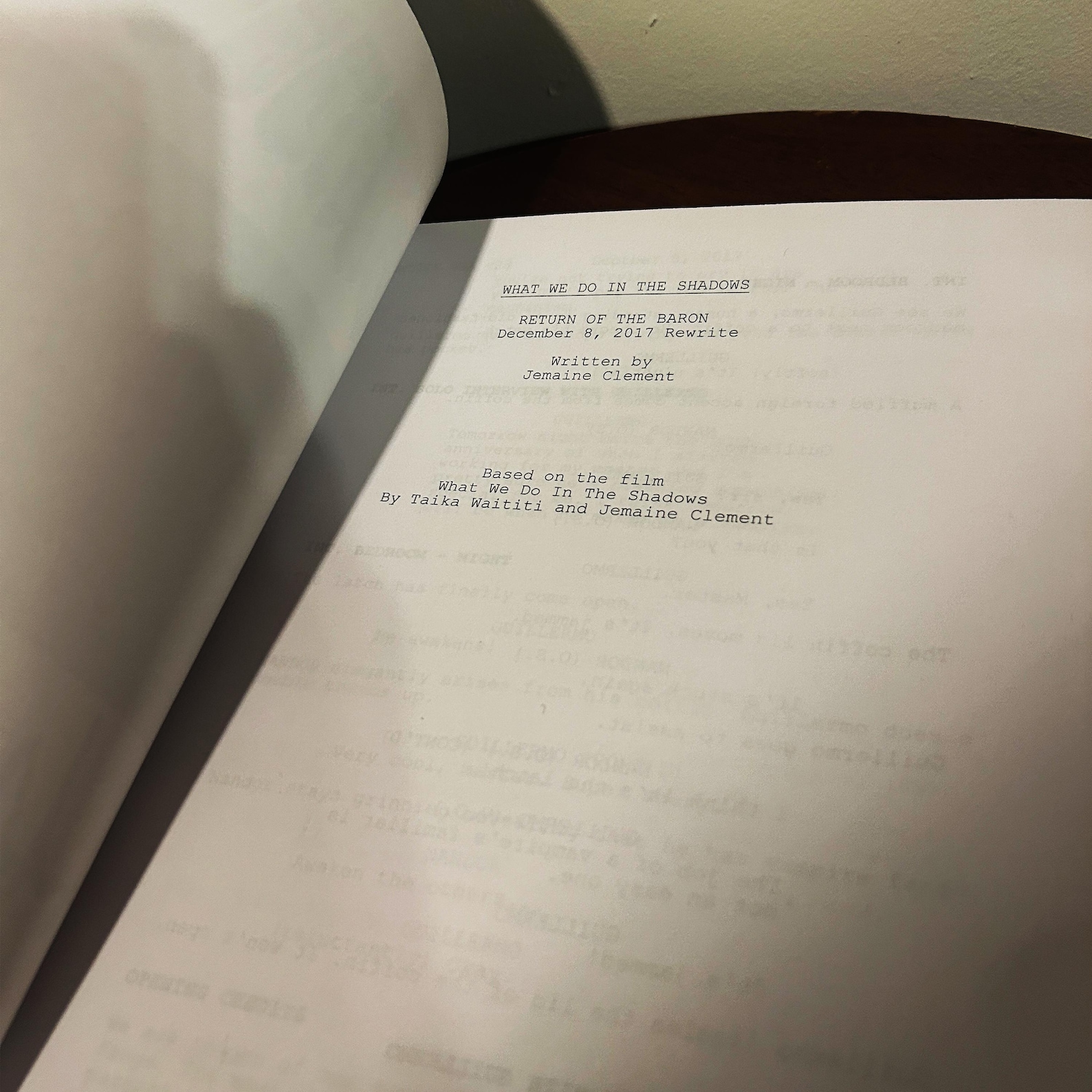 What We Do in the Shadows TV Show Script Signed Autographed Pilot ...
