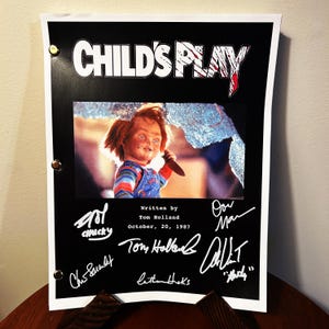 Child&#39;s Play Signed Autographed Script Full Screenplay Full Script Reprint Don Mancini Horror Film Classic Horror Chucky