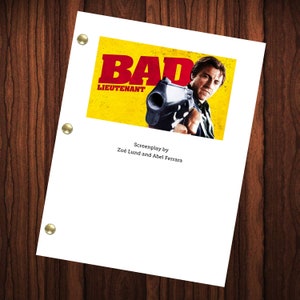 Bad Lieutenant Movie Script Reprint Full Screenplay Full Script Harvey Keitel