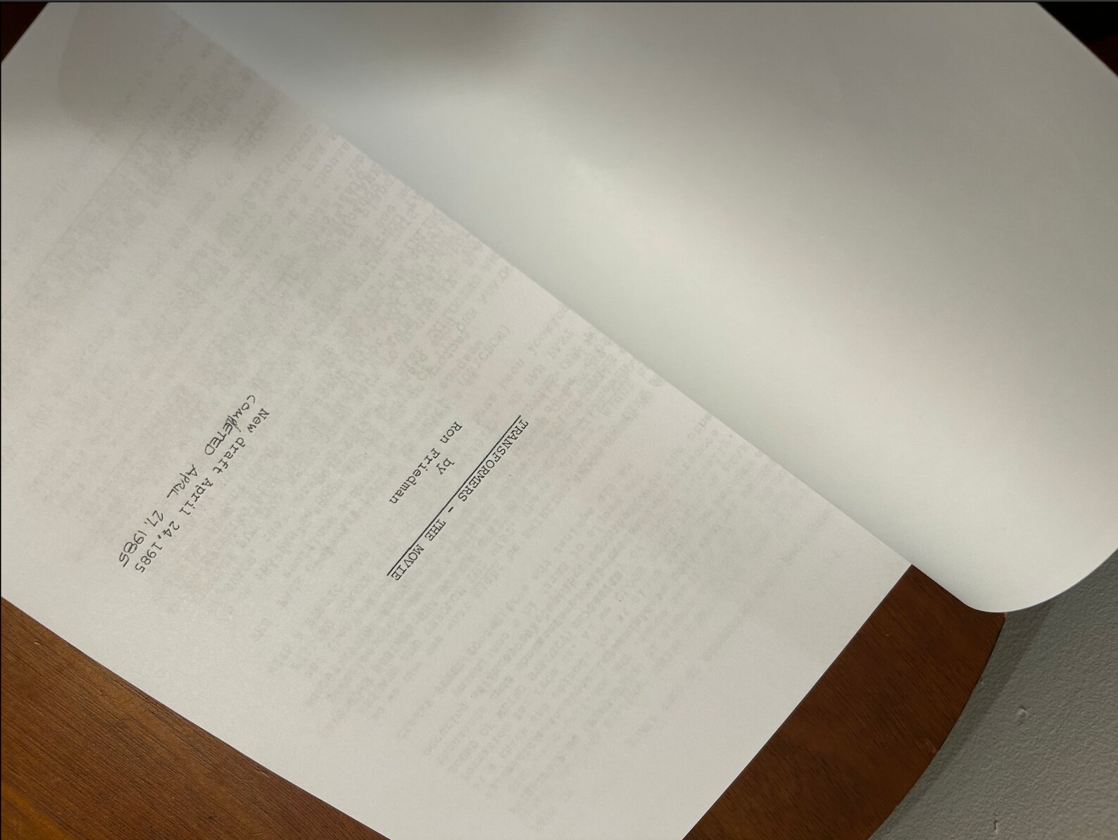 Transformers Movie Script Reprint Full Screenplay Full Script ...