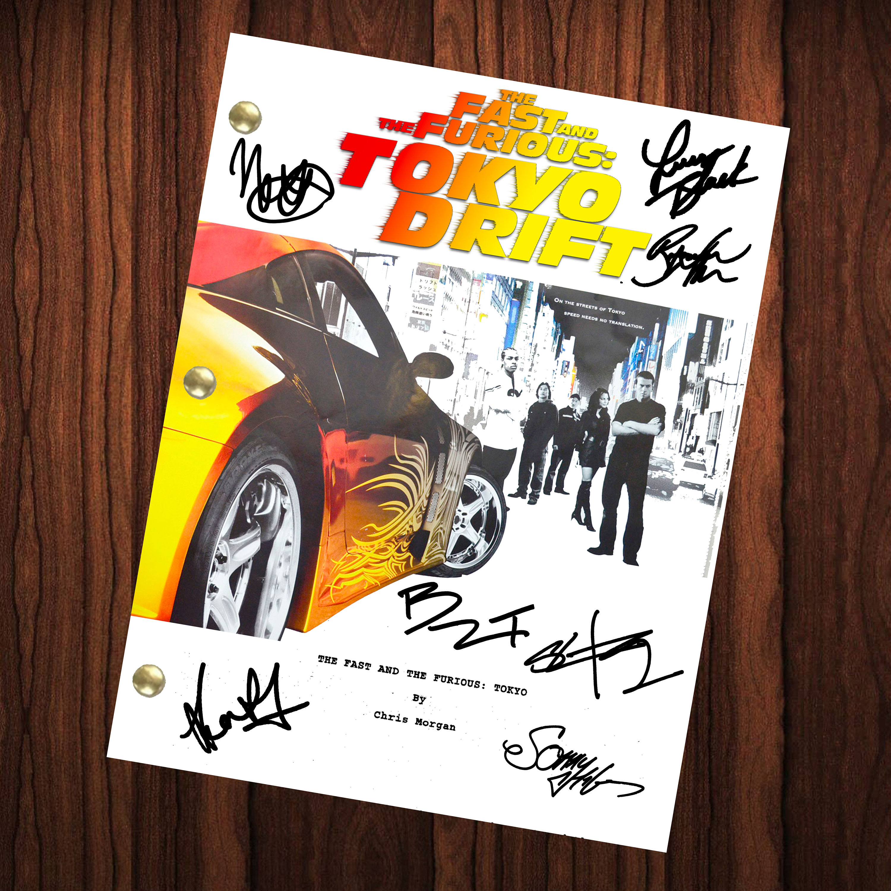The Fast and Furious Autographed Signed Script Reprint Tokyo Drift