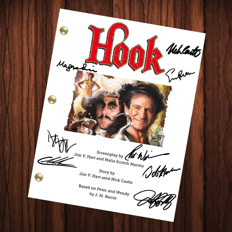 Hook Signed Autographed Script Full Screenplay Full Script Reprint ...