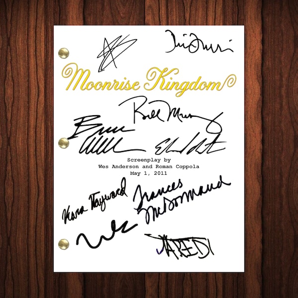 Moonrise Kingdom Signed Autographed Script Full Screenplay Full Script Reprint