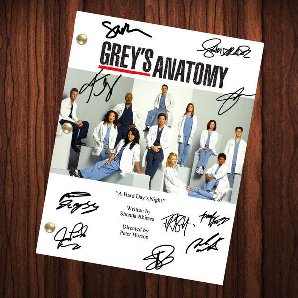 Grays Anatomy Signiert Autogrammed Script Full Screenplay Full Script Reprint Ellen Pompeo Patrick Dempsey Shonda Rhimes