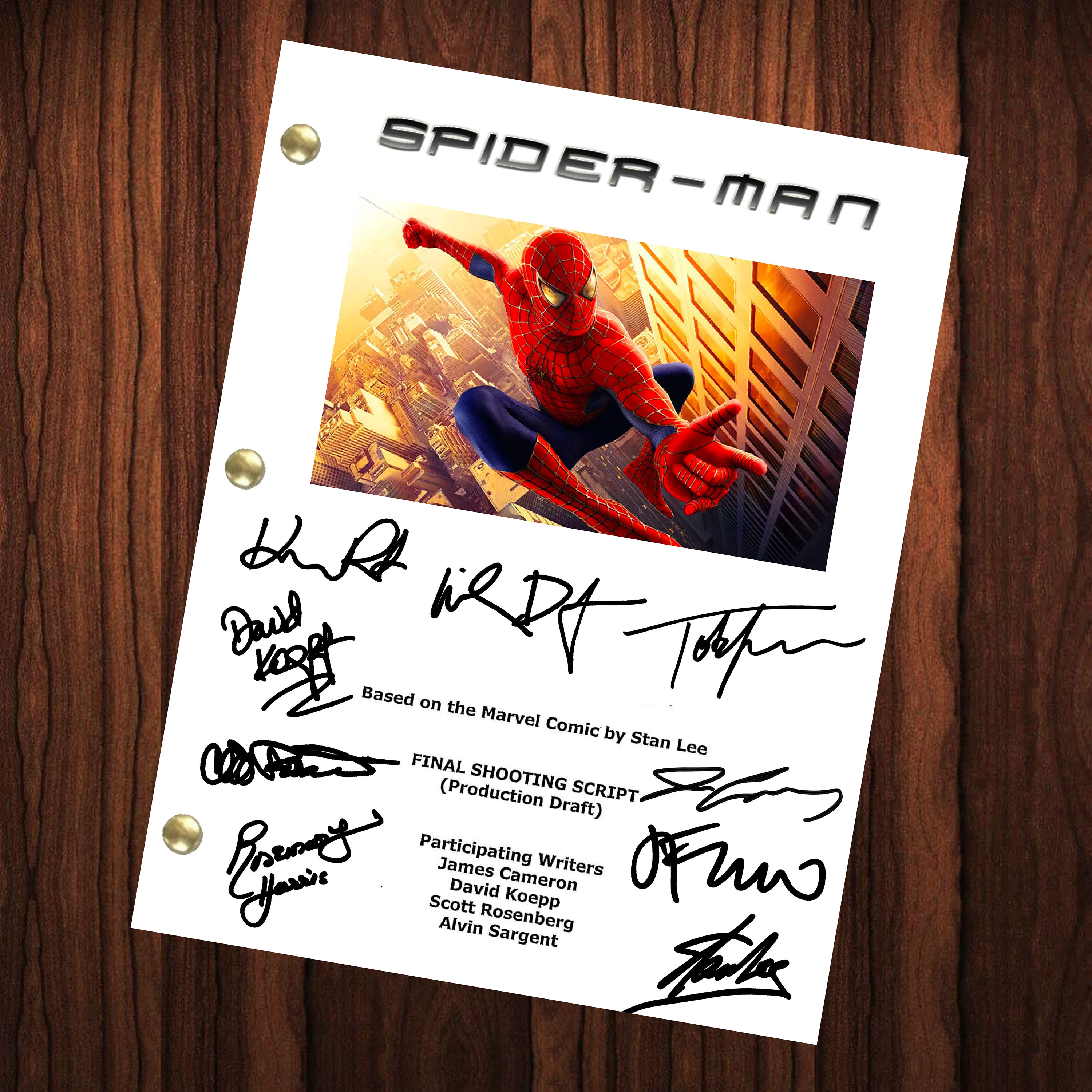 スパイダーマン トム・ホランド & トビー & アンドリュー 直筆サイン入り写真 スパイダーマン トム・ホランド & トビー & アンドリュー 直筆