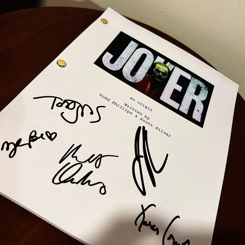 Joker Movie Signed Autographed Script Full Screenplay Full Script ...