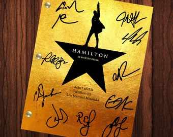 Hamilton Autographed Signed Musical Script Reprint Full Cast Signed Lin Manuel Miranda