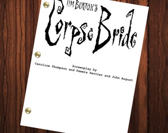 Corpse Bride Movie Script Reprint Full Screenplay Full Script Tim Burton