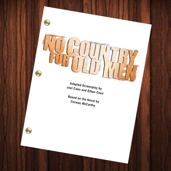 No Country for Old Men Movie Script Reprint Full Screenplay Full Script Coen Brothers