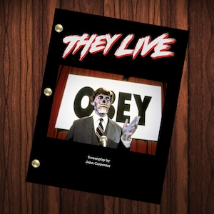 They Live Movie Signed Movie Script Reprint  Full Screenplay Script John Carpenter Horror Movie