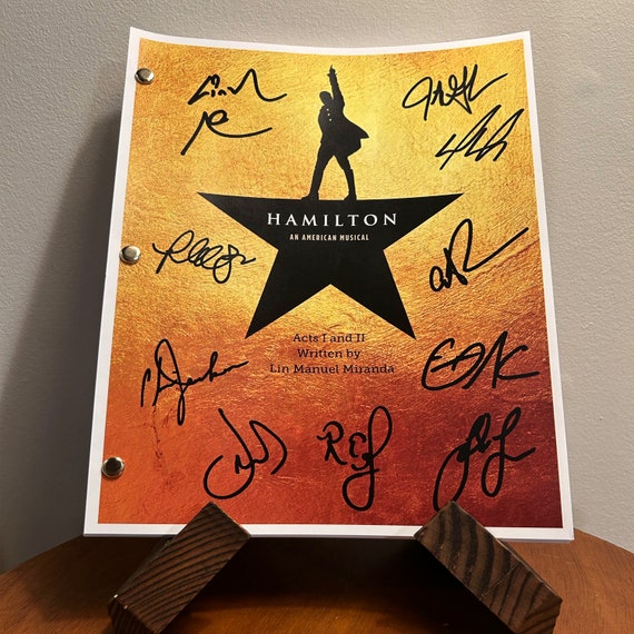 Hamilton Autographed Signed Musical Script Reprint Full Cast Signed Lin Manuel Miranda