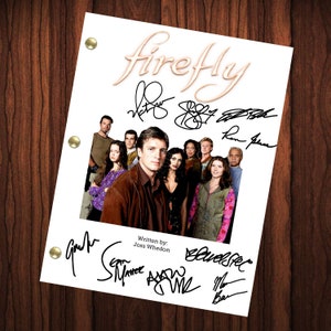 Firefly Firmado Autografiado Reimpresión Guión Guión completo Episodio piloto Reparto completo Nathan Fillion Gina Torres