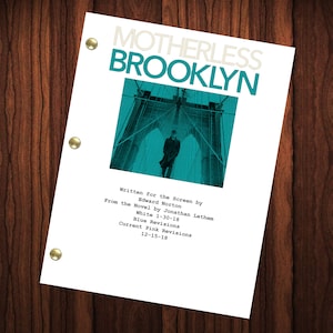 Motherless Brooklyn Movie Script Reprint Full Screenplay Full Script Edward Norton Bruce Willis