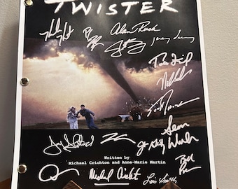 Twister Autografiado Guión firmado Reimpresión Twister Película Elenco Autógrafo firmado Bill Paxton Cary Elwes