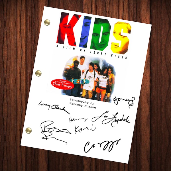 Película para niños Autografiada Guión firmado Reimpresión Leo Fitzpatrick Chloe Sevigny Larry Clark