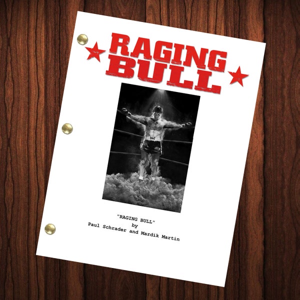 Raging Bull Movie Script Reprint Full Screenplay Full Script Martin Scorsese Robert De Niro Joe Pesci
