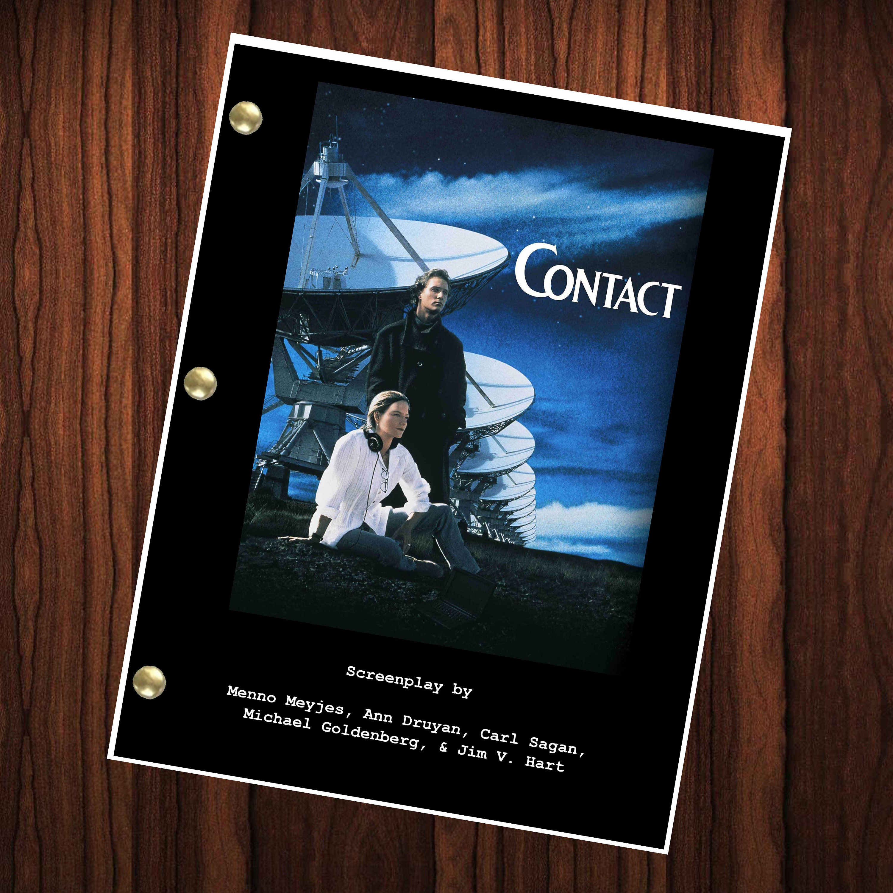 Contact Movie Script Reprint Full Screenplay Full Script Jodie Foster Matthew McConaughey Carl Sagan