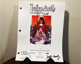 Labyrinthe Film Dédicace signée Plein scénario Script complet Réimpression David Bowie Jennifer Connelly