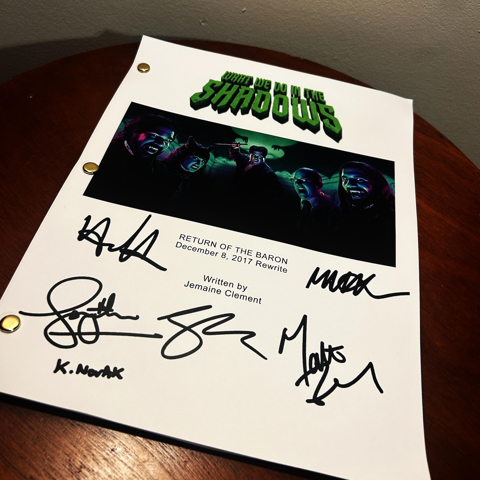 What We Do in the Shadows TV Show Script Signed Autographed Pilot ...